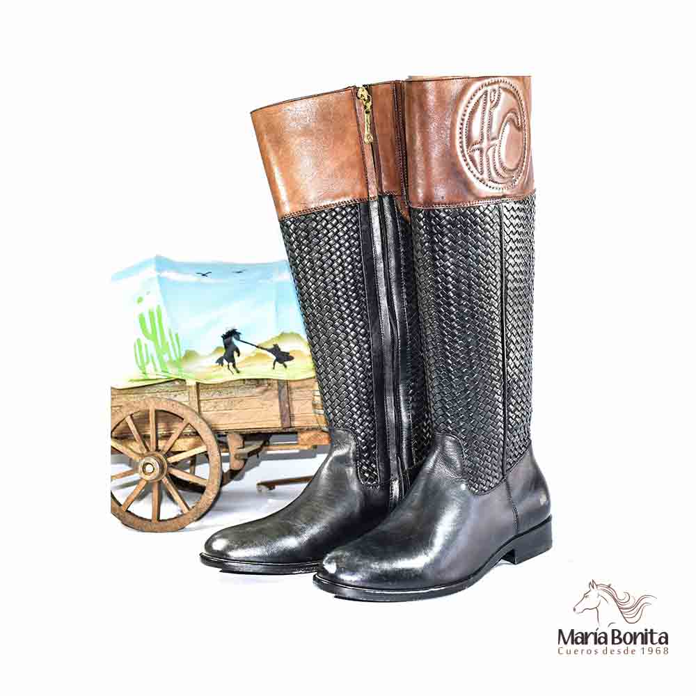 Bota Mujer Cuadra Tejida - Productos Piel - Moda Vaquera Mujer - Moda